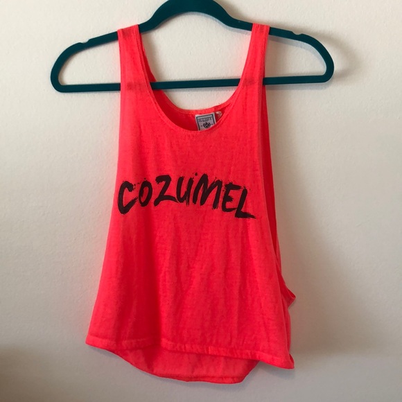 Neon Pink Cozumel Muscle Tank Top - Picture 1 of 2